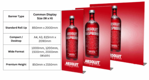 UK pull up banners size