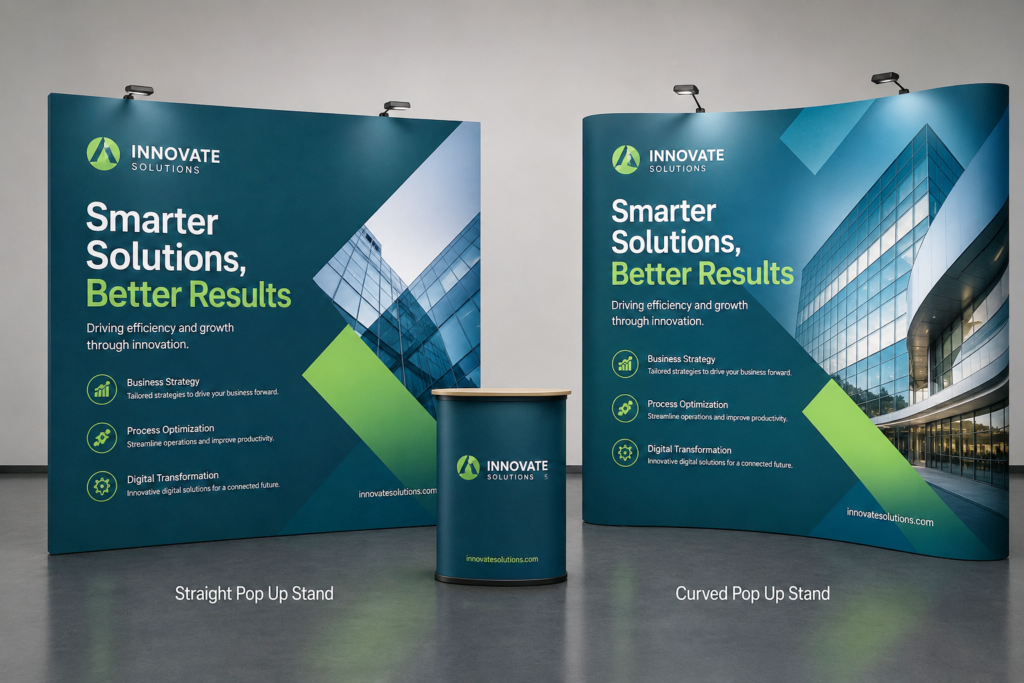 Curved And Straight Pop Up Stands