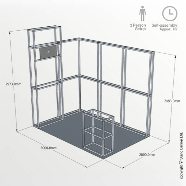 3m x 2m Exhibition Booth Dimensions