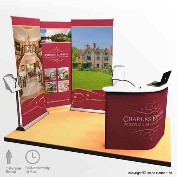 Trade Show Corner Booth 3m X 2m Exhibition Stand Banner