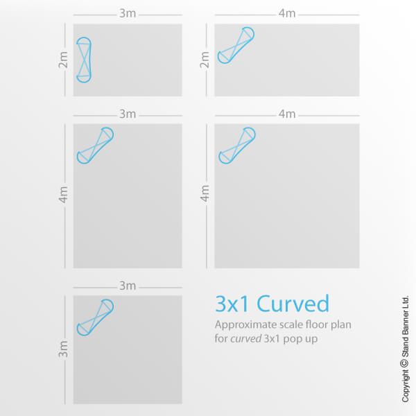 3x1 Curved Pop Up Stand Floor Plan